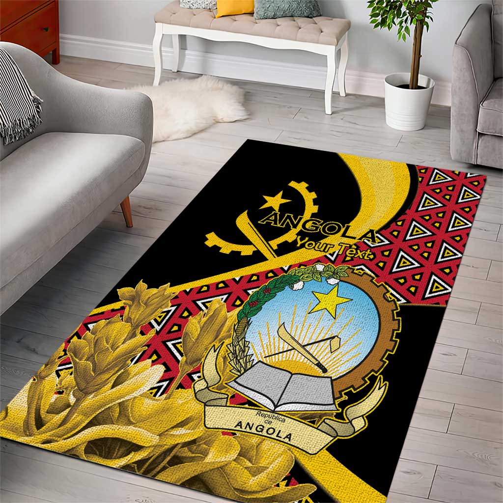 Personalized República de Angola Area Rug Coat Of Arms With Map LT15