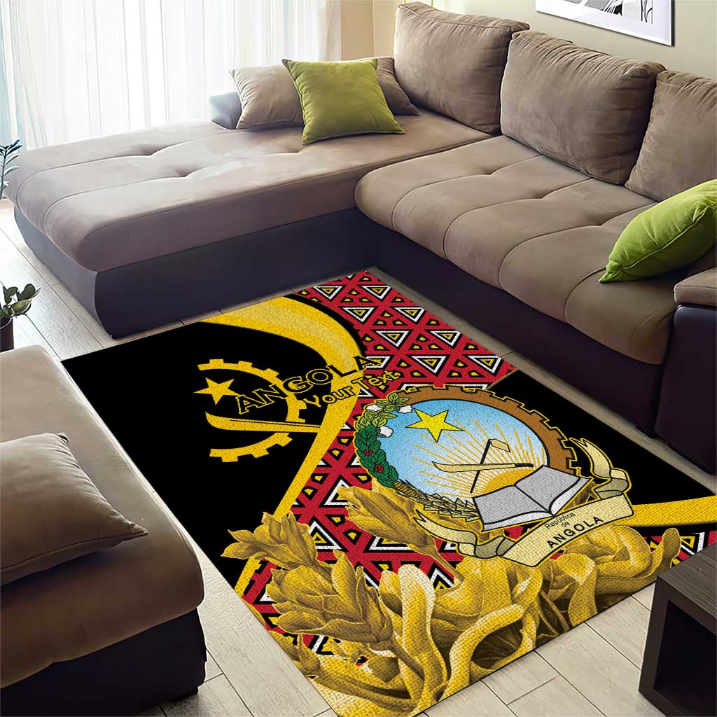 Personalized República de Angola Area Rug Coat Of Arms With Map LT15