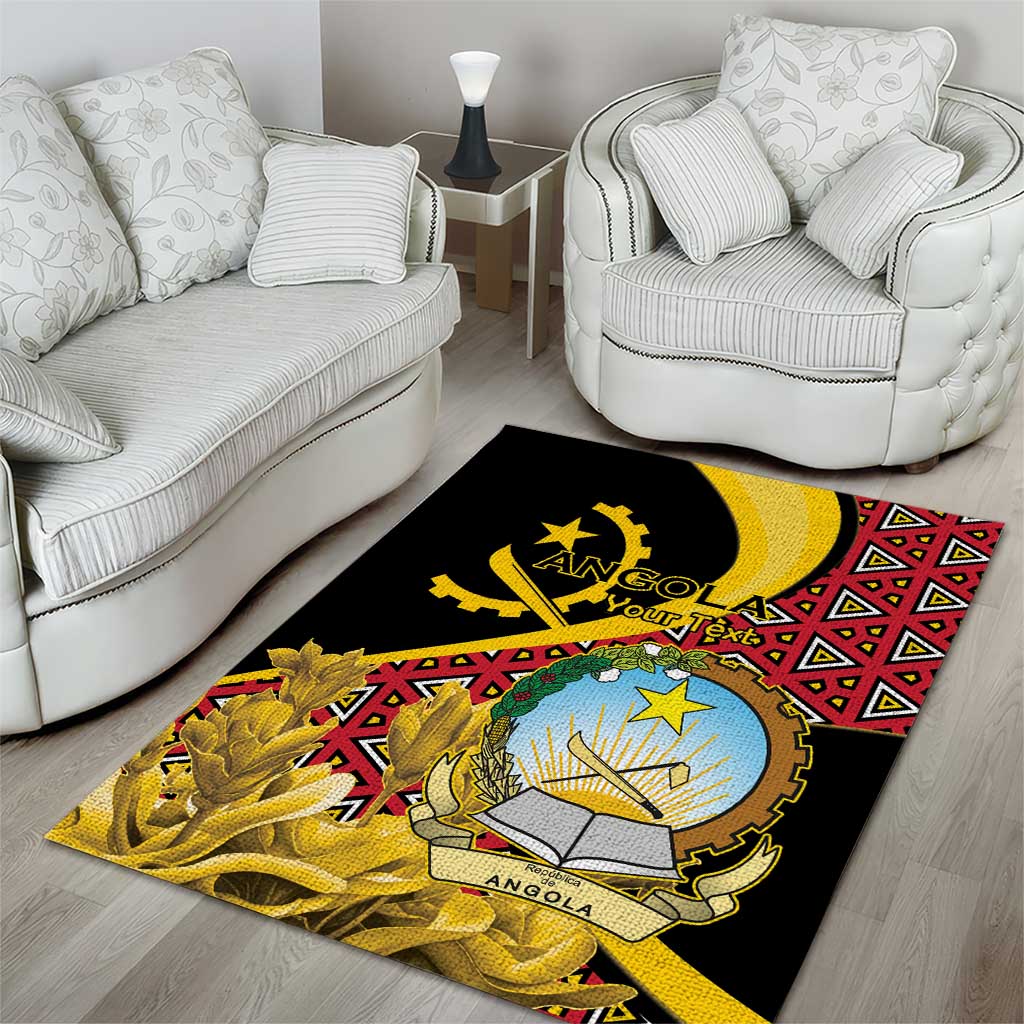 Personalized República de Angola Area Rug Coat Of Arms With Map LT15