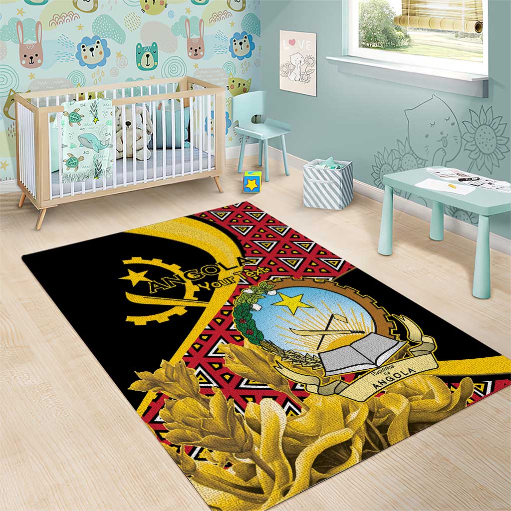 Personalized República de Angola Area Rug Coat Of Arms With Map LT15