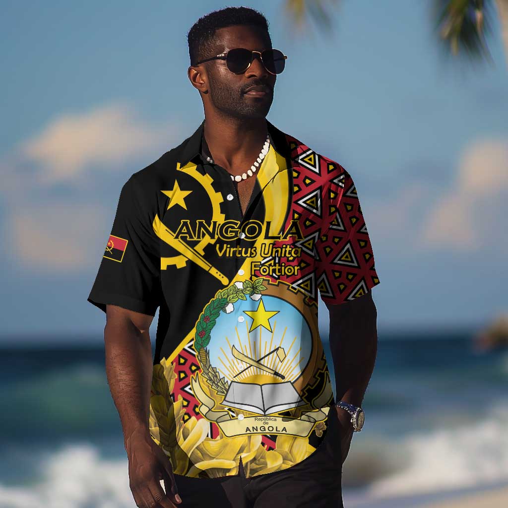 Personalized República de Angola Hawaiian Shirt Coat Of Arms With Map LT15