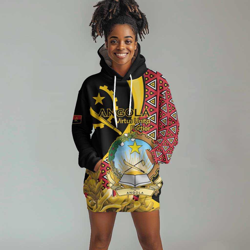 Personalized República de Angola Hoodie Dress Coat Of Arms With Map LT15