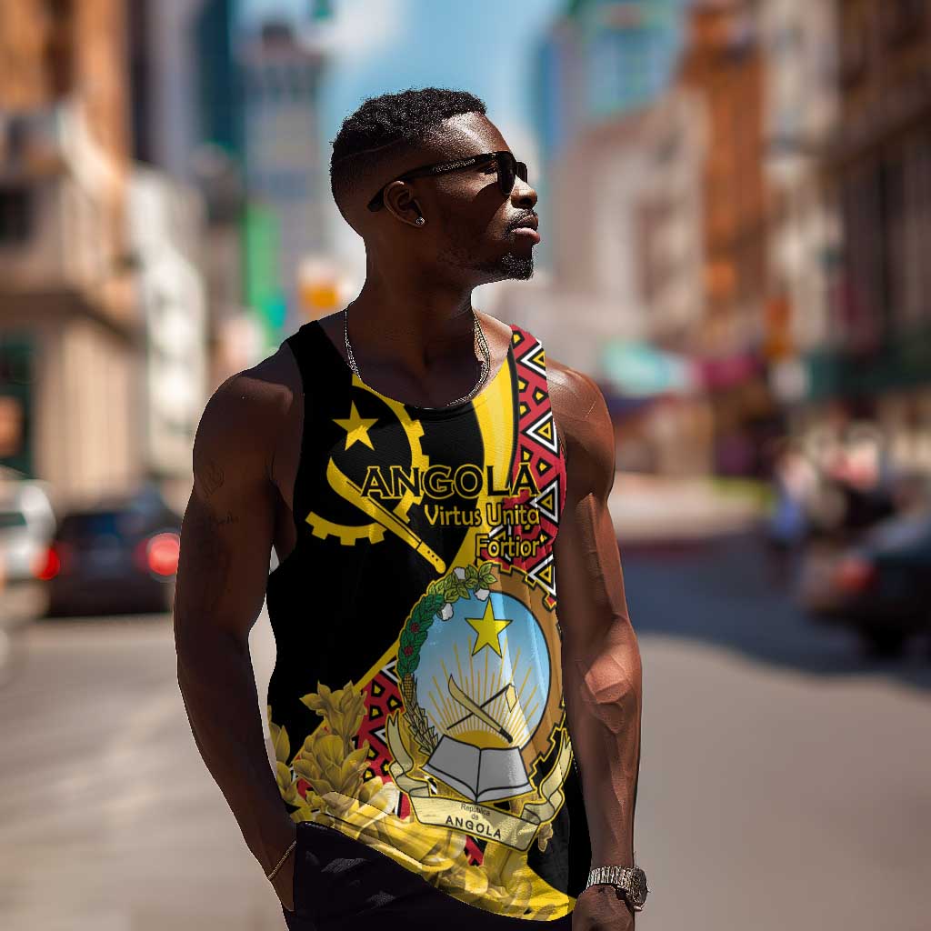 Personalized República de Angola Men Tank Top Coat Of Arms With Map LT15