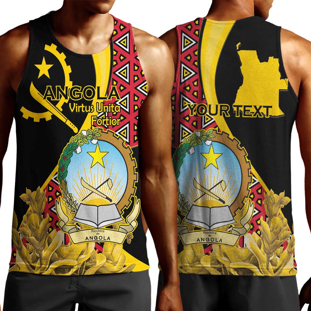 Personalized República de Angola Men Tank Top Coat Of Arms With Map LT15