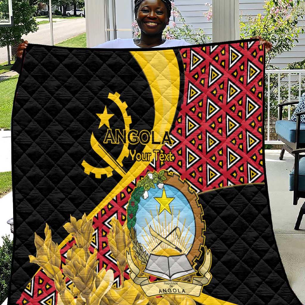 Personalized República de Angola Quilt Coat Of Arms With Map LT15
