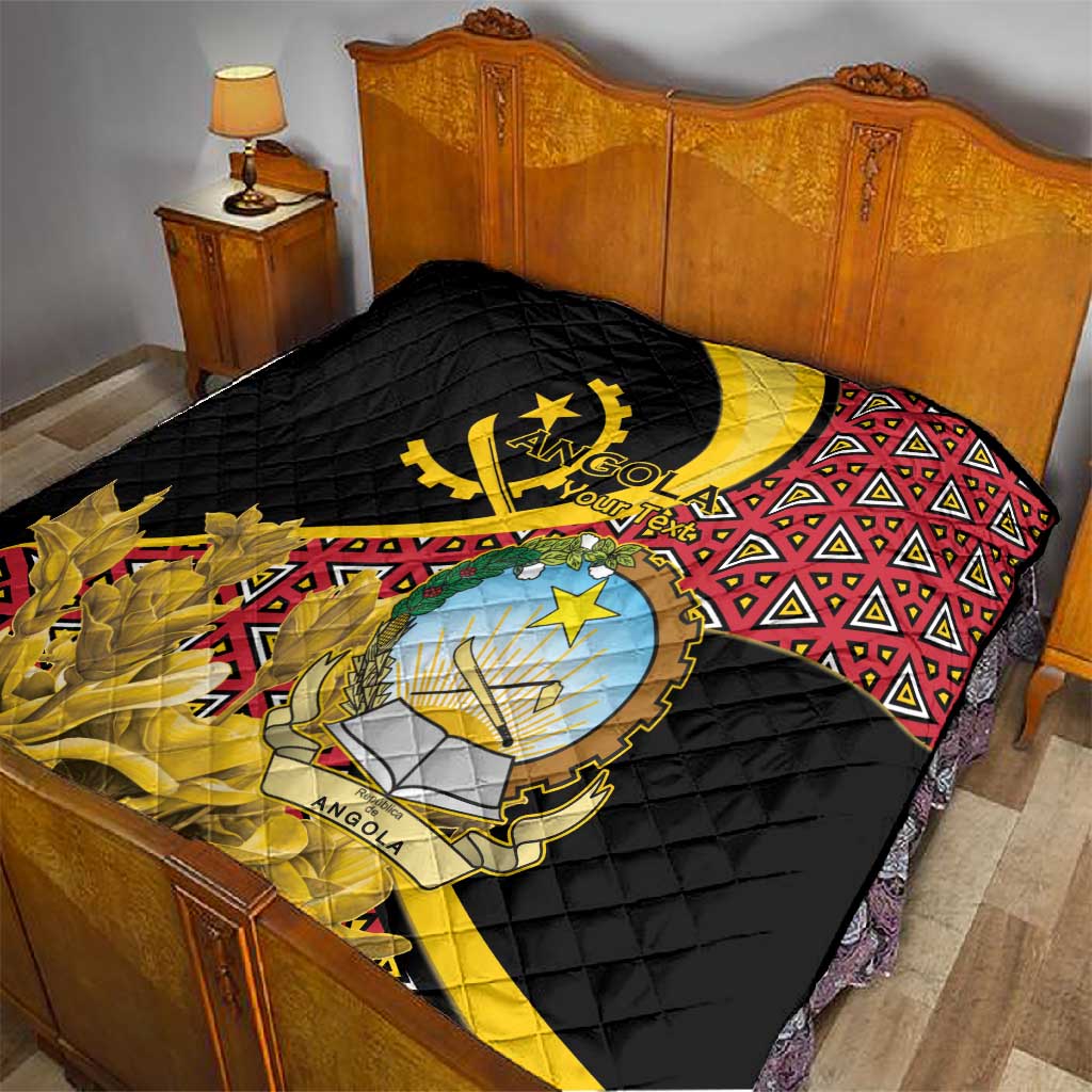 Personalized República de Angola Quilt Coat Of Arms With Map LT15