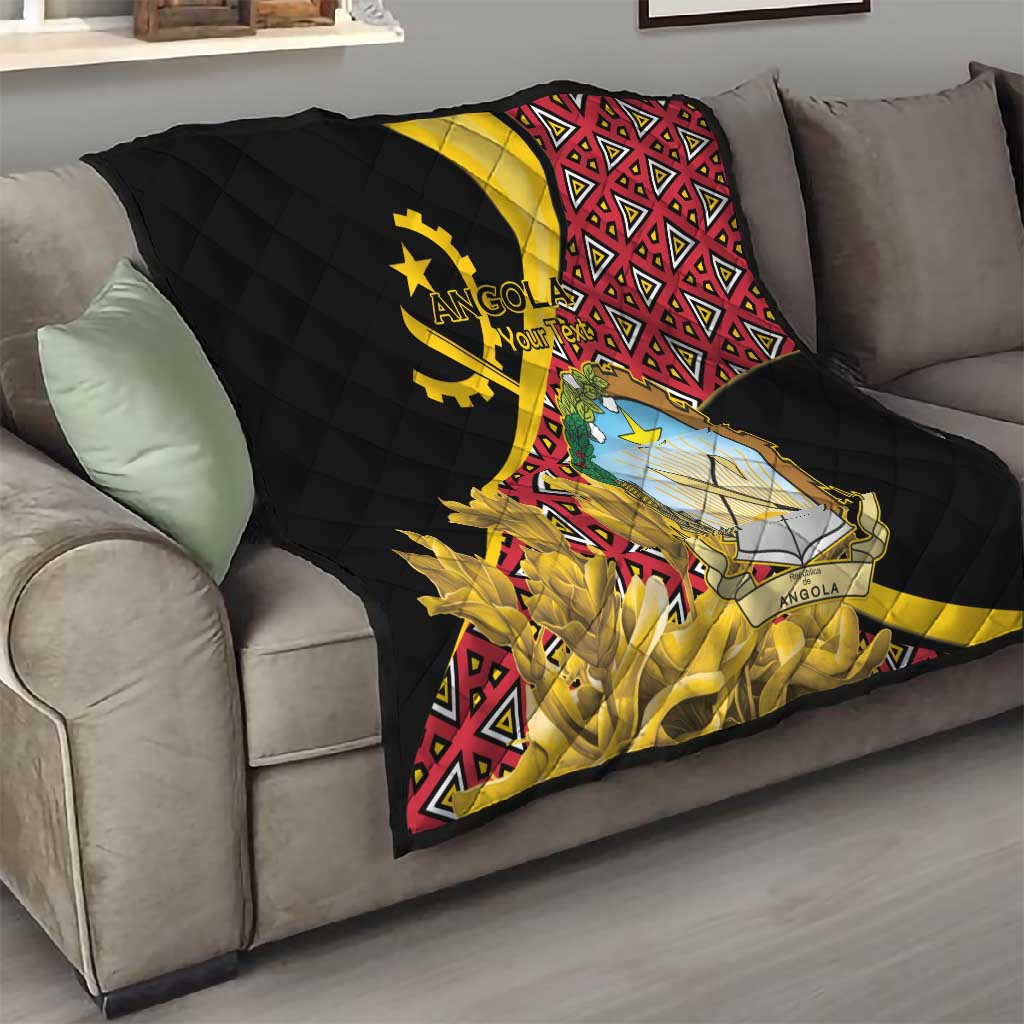 Personalized República de Angola Quilt Coat Of Arms With Map LT15