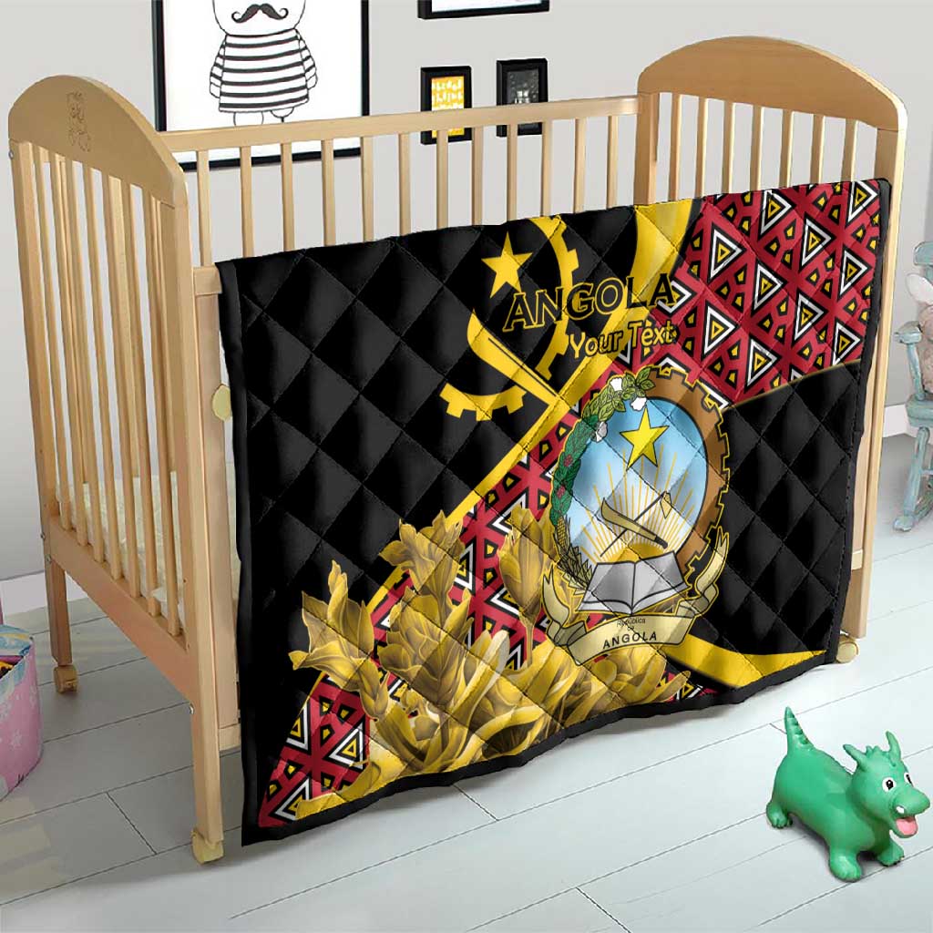 Personalized República de Angola Quilt Coat Of Arms With Map LT15