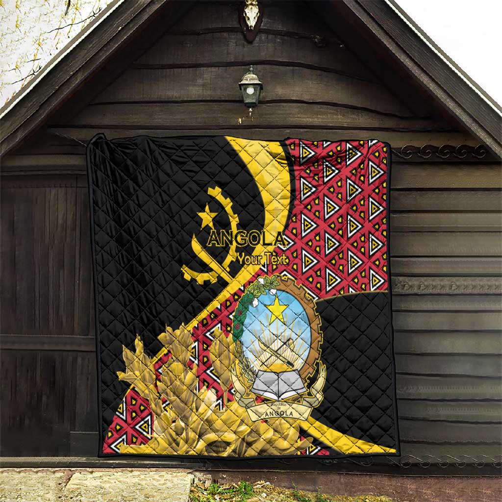 Personalized República de Angola Quilt Coat Of Arms With Map LT15