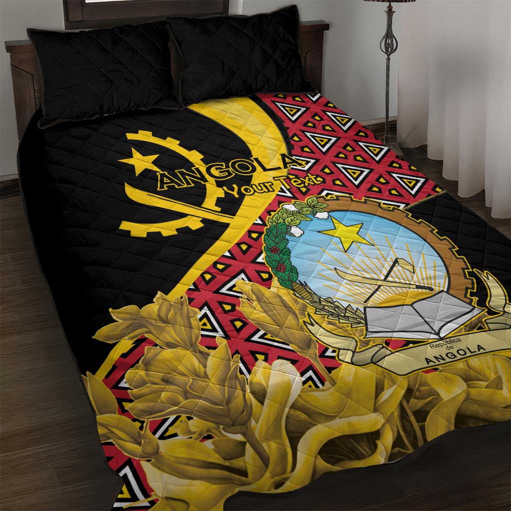 Personalized República de Angola Quilt Bed Set Coat Of Arms With Map LT15