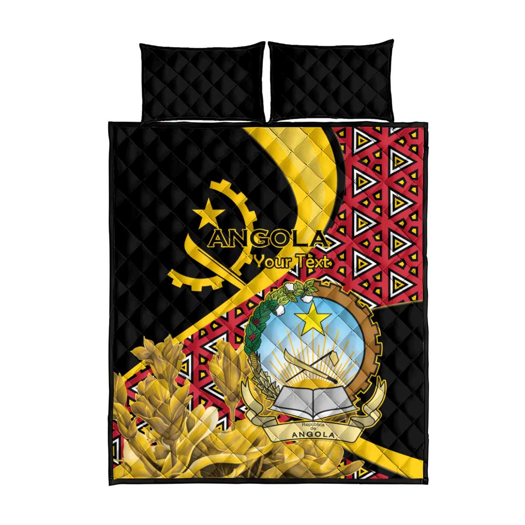 Personalized República de Angola Quilt Bed Set Coat Of Arms With Map LT15