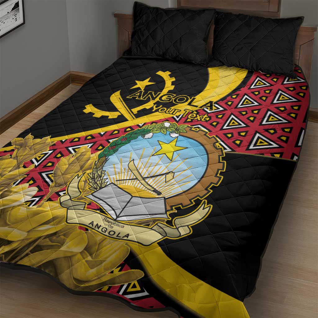 Personalized República de Angola Quilt Bed Set Coat Of Arms With Map LT15