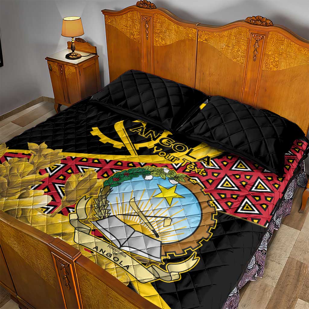 Personalized República de Angola Quilt Bed Set Coat Of Arms With Map LT15