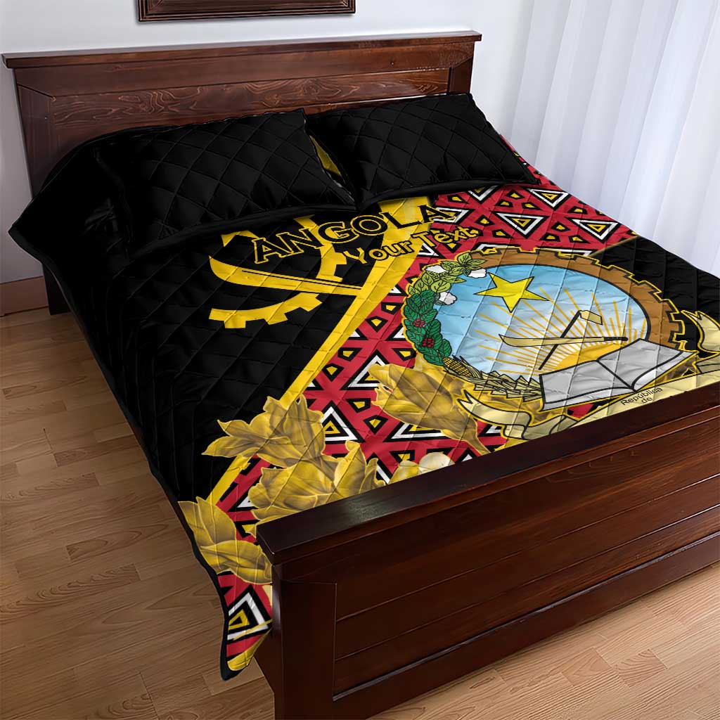 Personalized República de Angola Quilt Bed Set Coat Of Arms With Map LT15