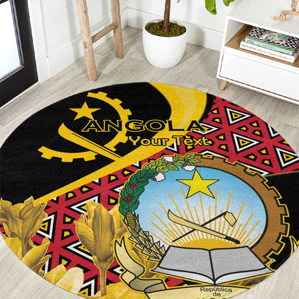 Personalized República de Angola Round Carpet Coat Of Arms With Map LT15