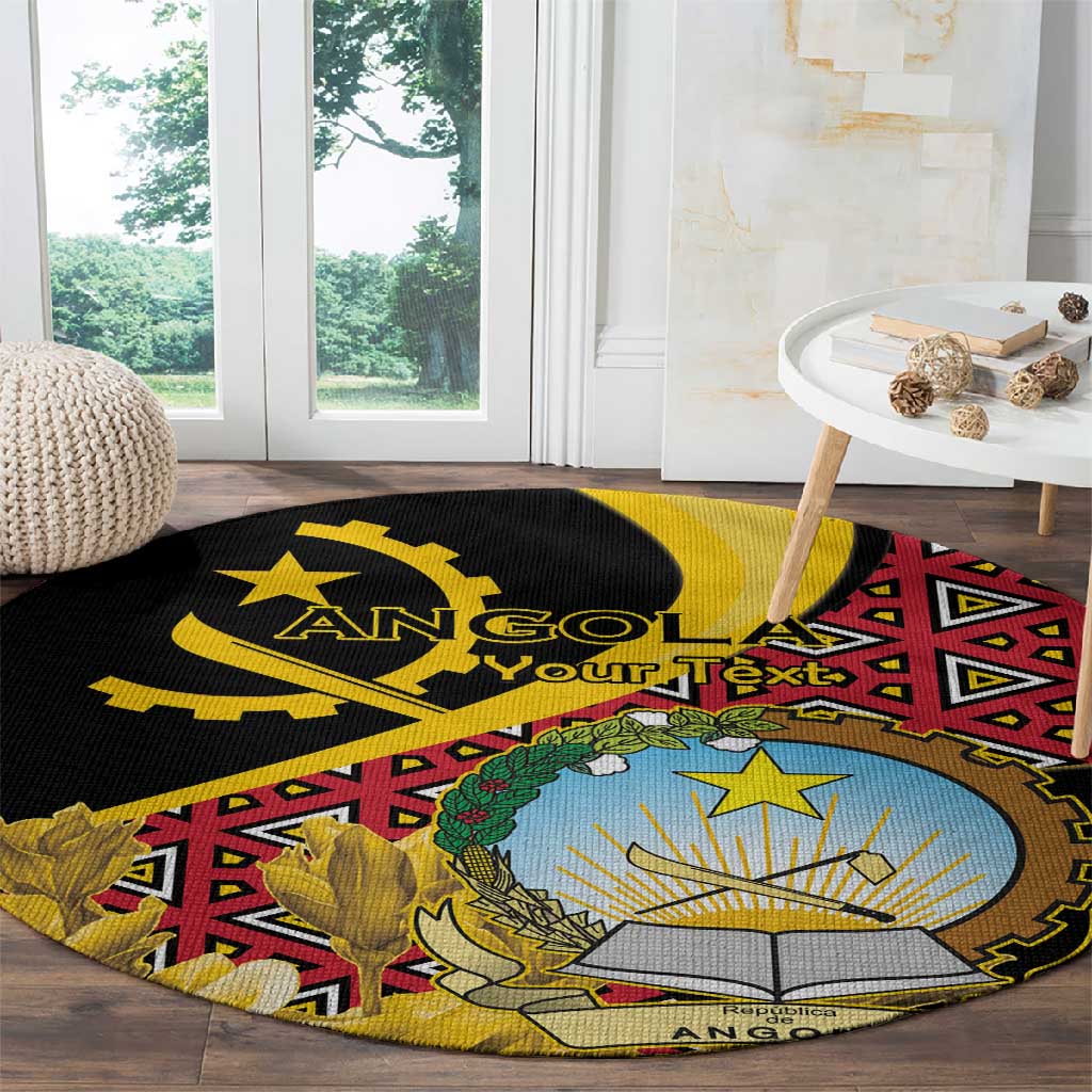 Personalized República de Angola Round Carpet Coat Of Arms With Map LT15
