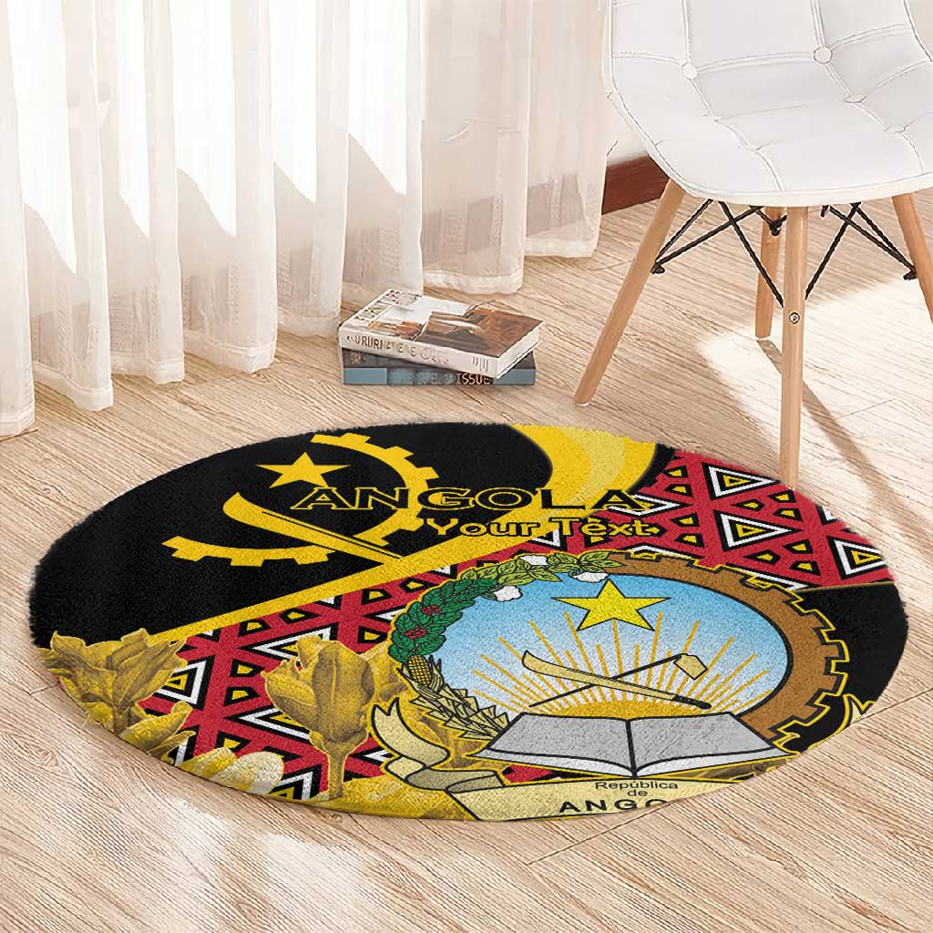Personalized República de Angola Round Carpet Coat Of Arms With Map LT15