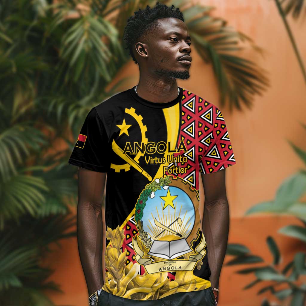 Personalized República de Angola T shirt Coat Of Arms With Map LT15