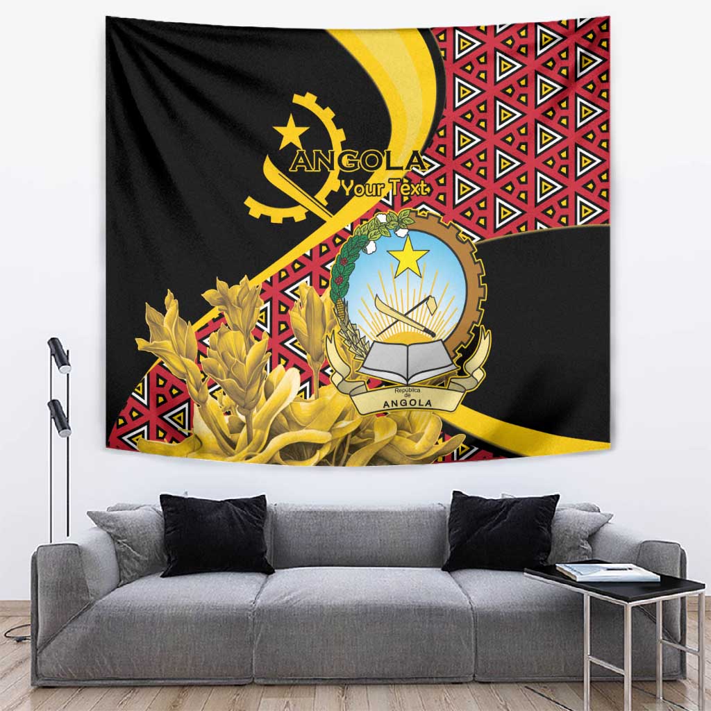 Personalized República de Angola Tapestry Coat Of Arms With Map LT15