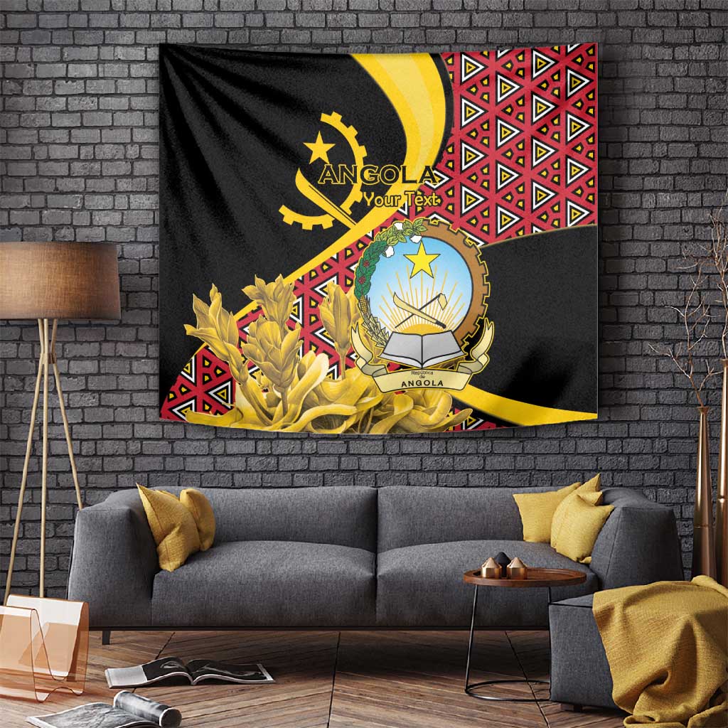 Personalized República de Angola Tapestry Coat Of Arms With Map LT15
