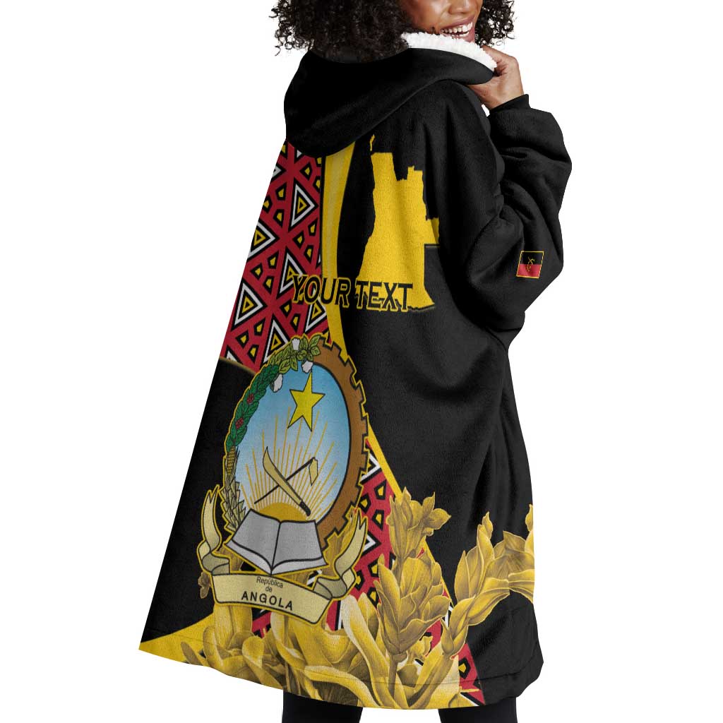 Personalized República de Angola Wearable Blanket Hoodie Coat Of Arms With Map LT15