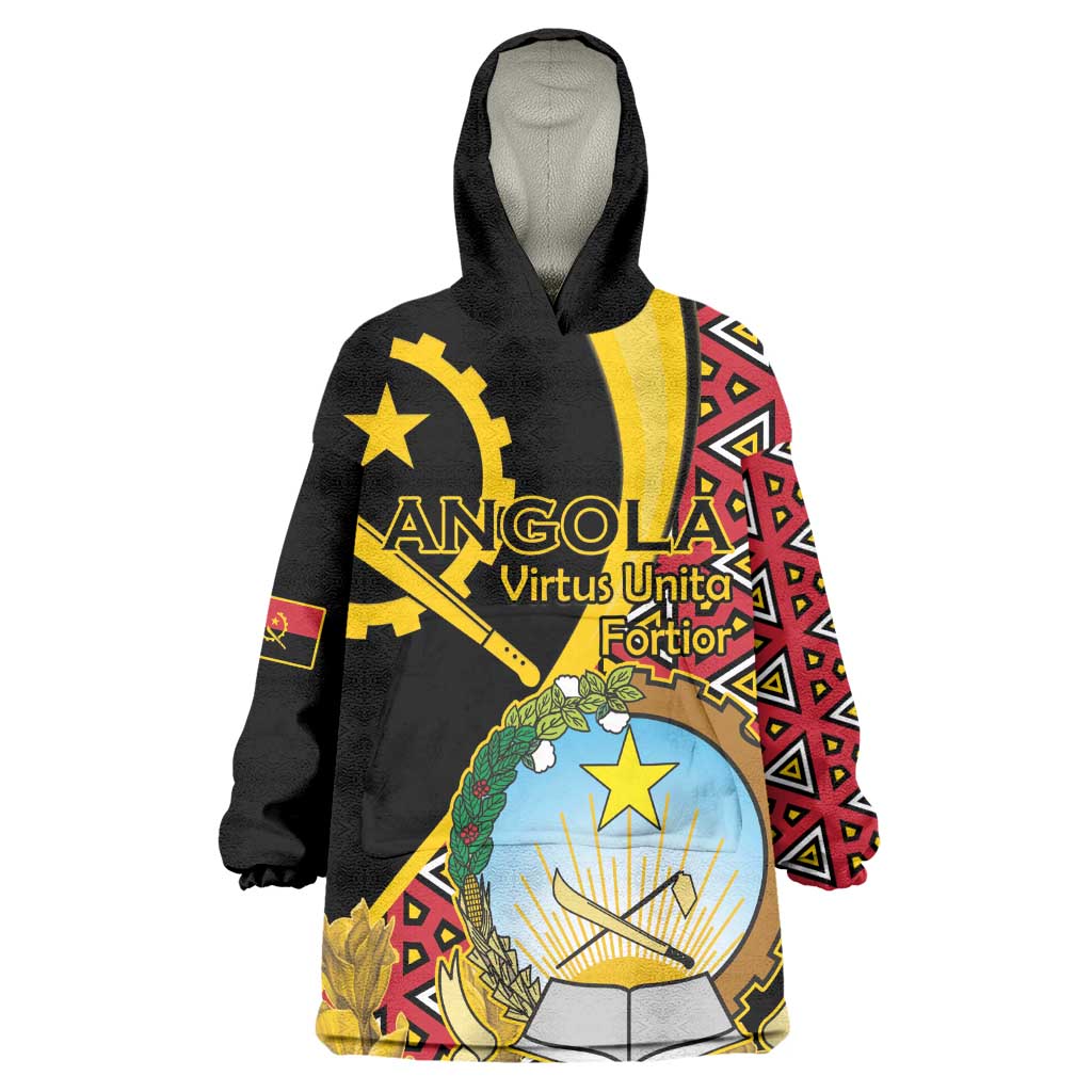 Personalized República de Angola Wearable Blanket Hoodie Coat Of Arms With Map LT15