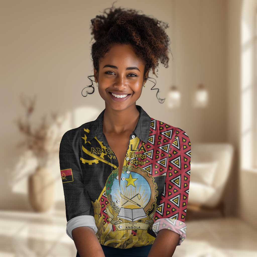 Personalized República de Angola Women Casual Shirt Coat Of Arms With Map LT15