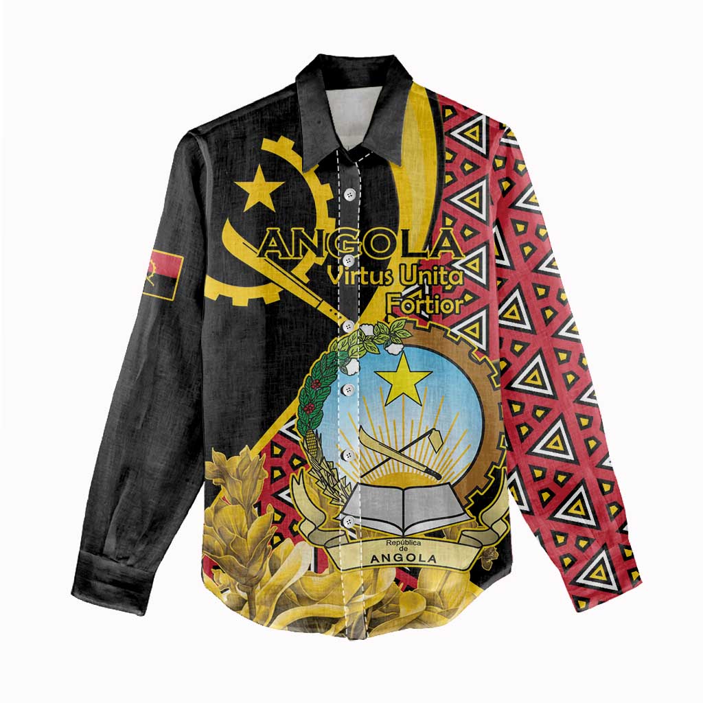 Personalized República de Angola Women Casual Shirt Coat Of Arms With Map LT15