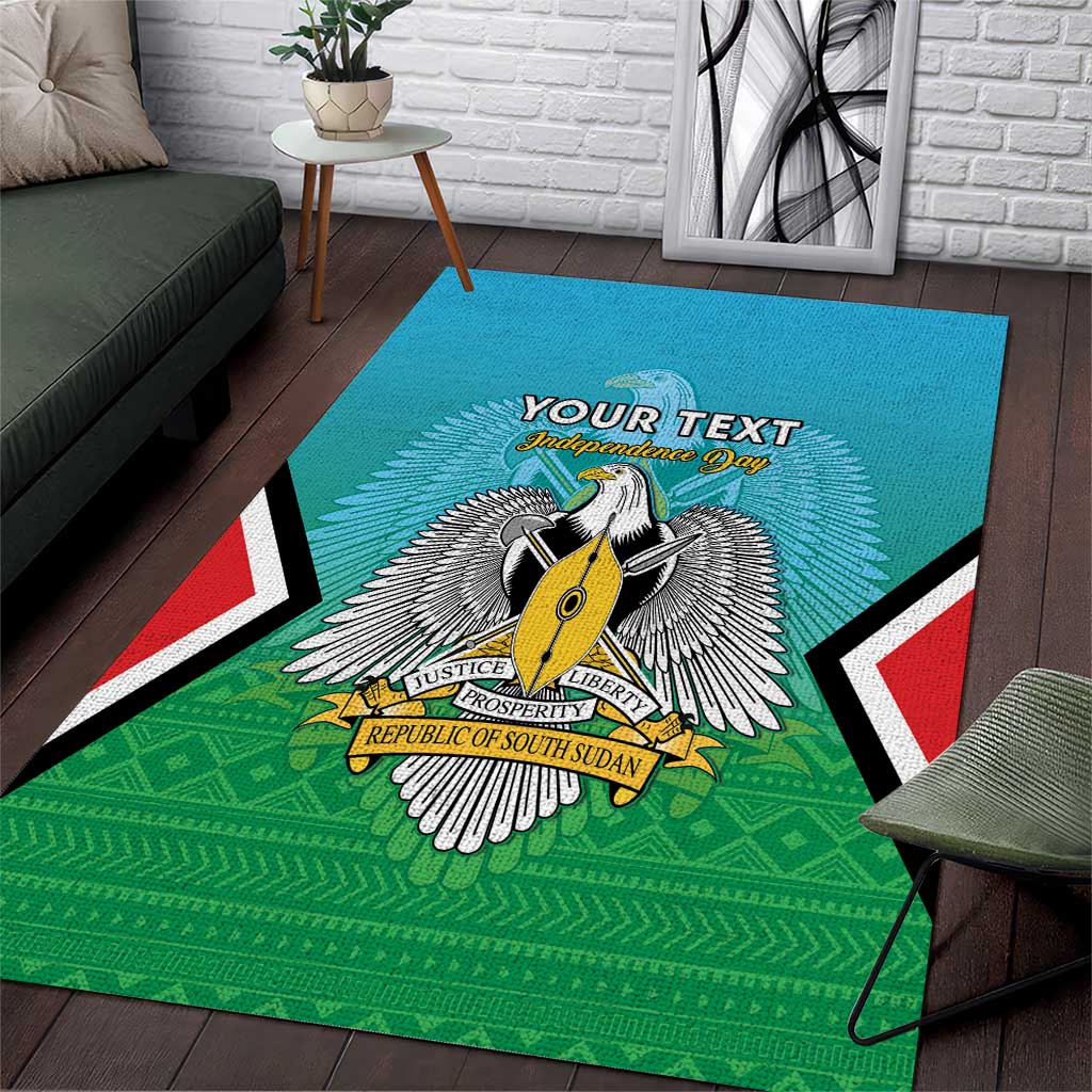 Personalised South Sudan Area Rug Coat Of Arms - Happy Independence Day LT15