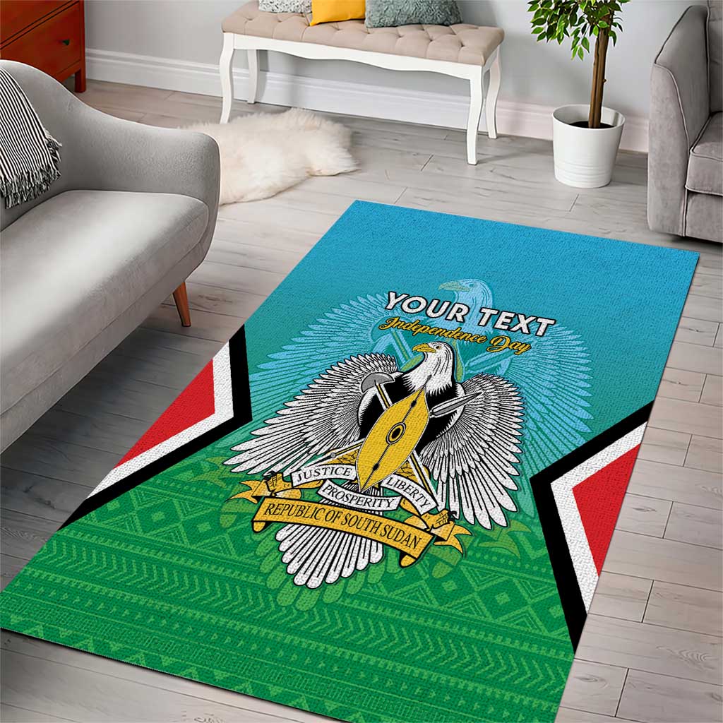Personalised South Sudan Area Rug Coat Of Arms - Happy Independence Day LT15