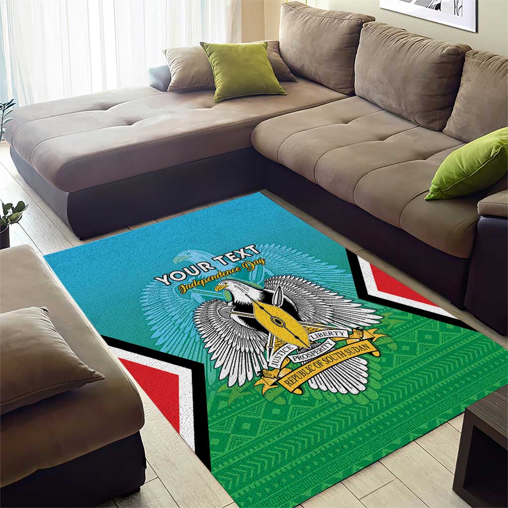 Personalised South Sudan Area Rug Coat Of Arms - Happy Independence Day LT15