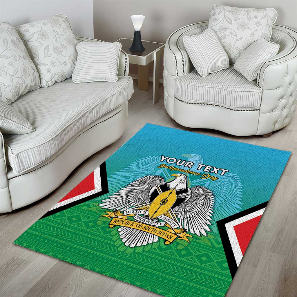 Personalised South Sudan Area Rug Coat Of Arms - Happy Independence Day LT15