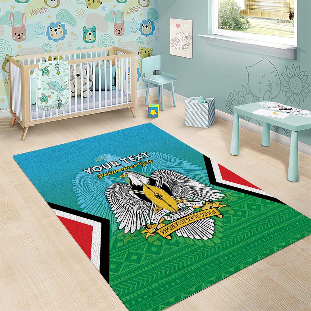 Personalised South Sudan Area Rug Coat Of Arms - Happy Independence Day LT15
