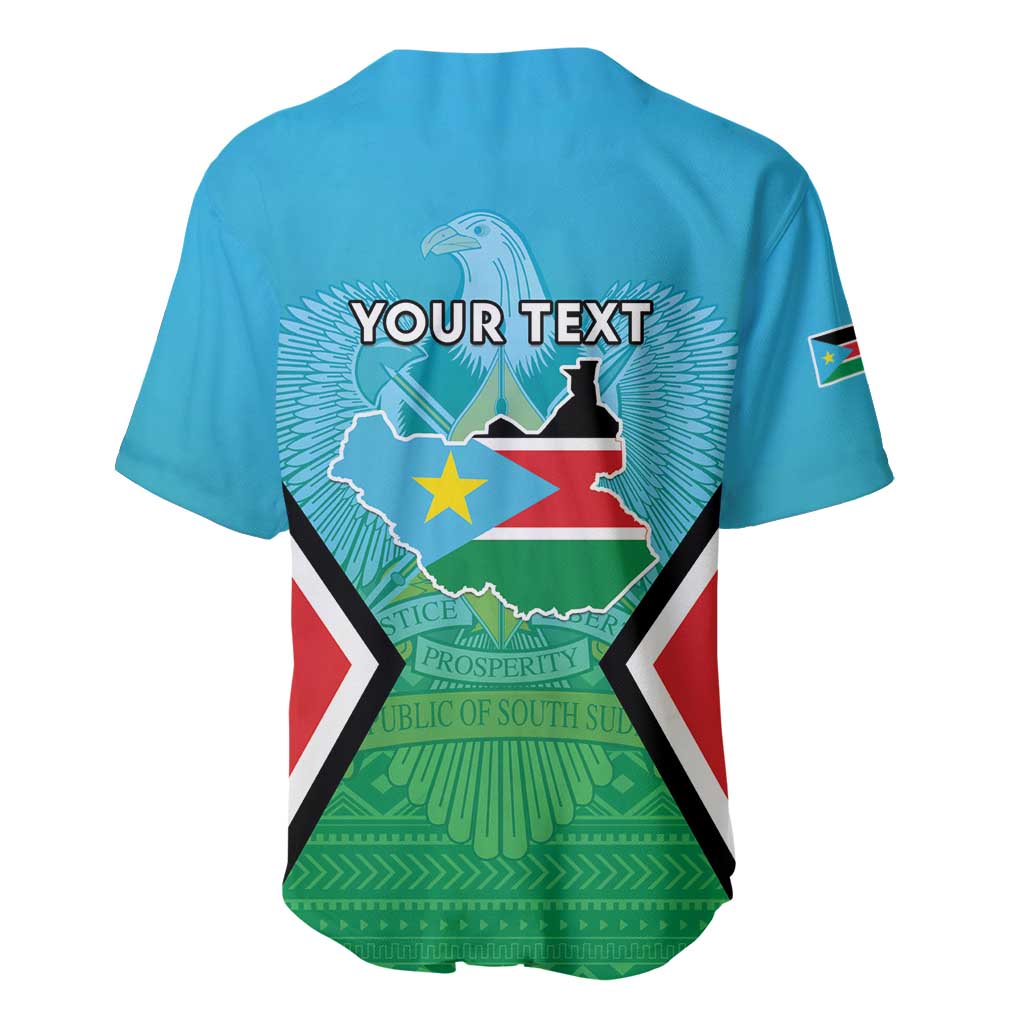 Personalised South Sudan Baseball Jersey Coat Of Arms - Happy Independence Day LT15