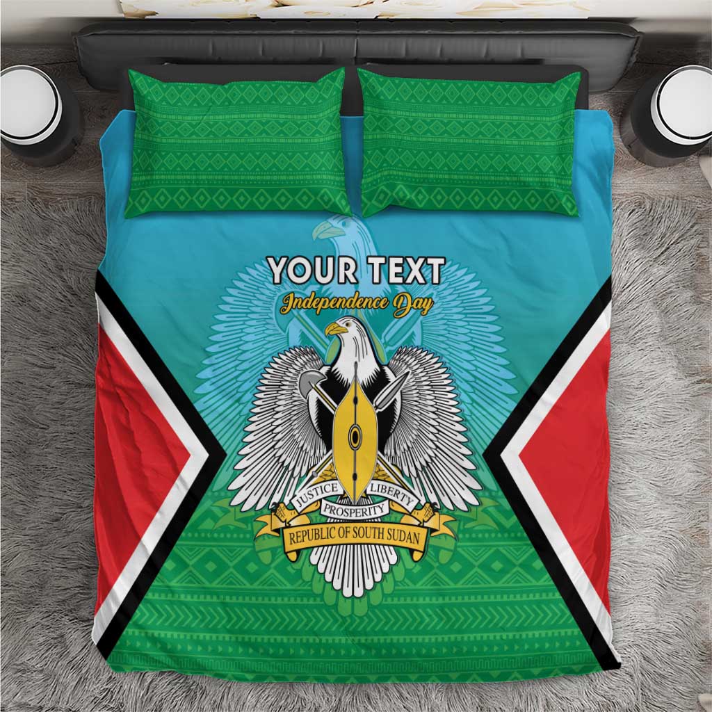 Personalised South Sudan Bedding Set Coat Of Arms - Happy Independence Day LT15