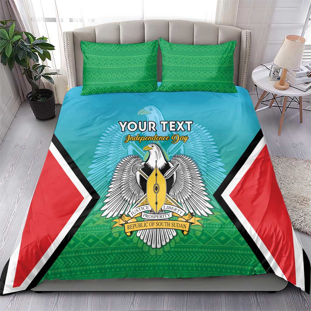 Personalised South Sudan Bedding Set Coat Of Arms - Happy Independence Day LT15