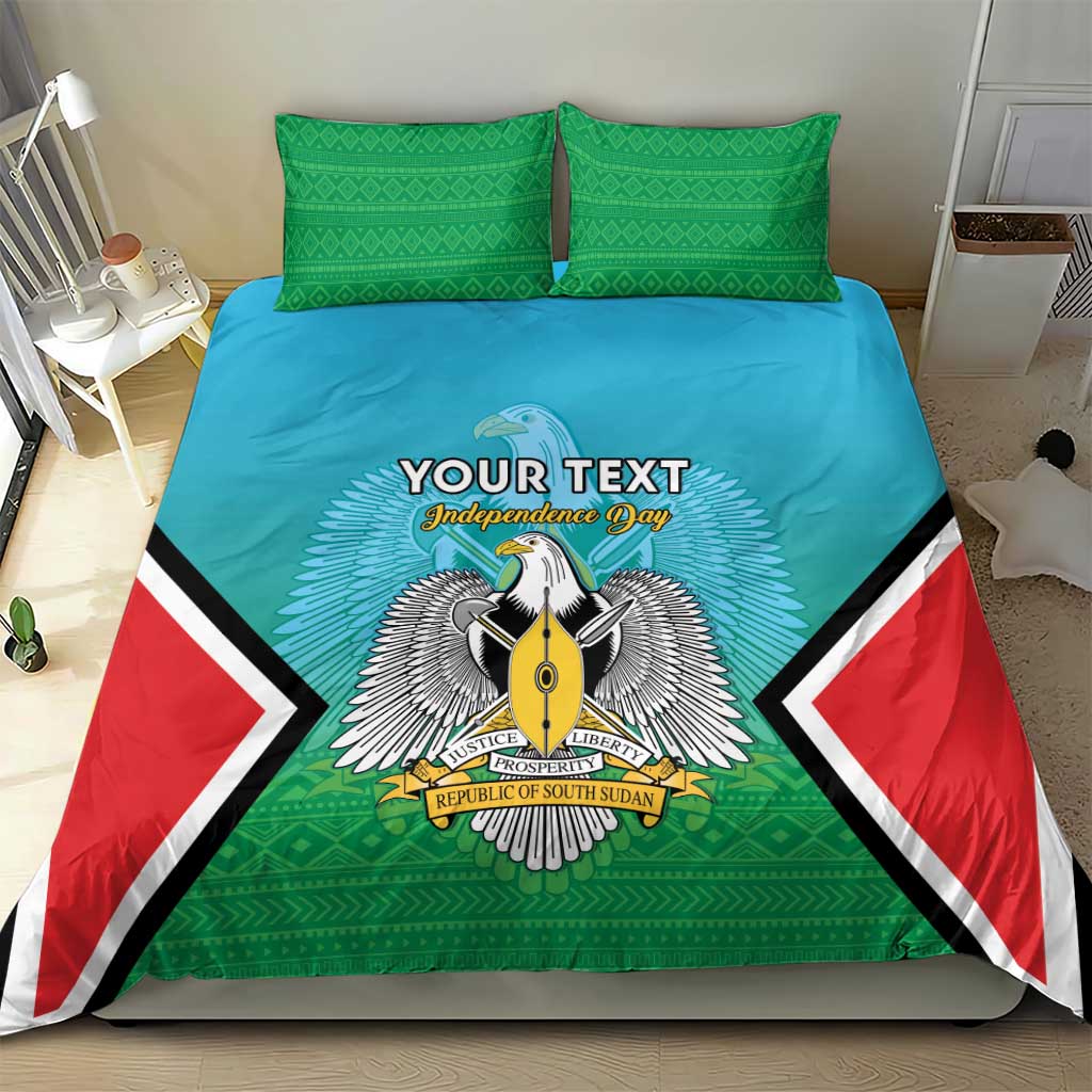 Personalised South Sudan Bedding Set Coat Of Arms - Happy Independence Day LT15