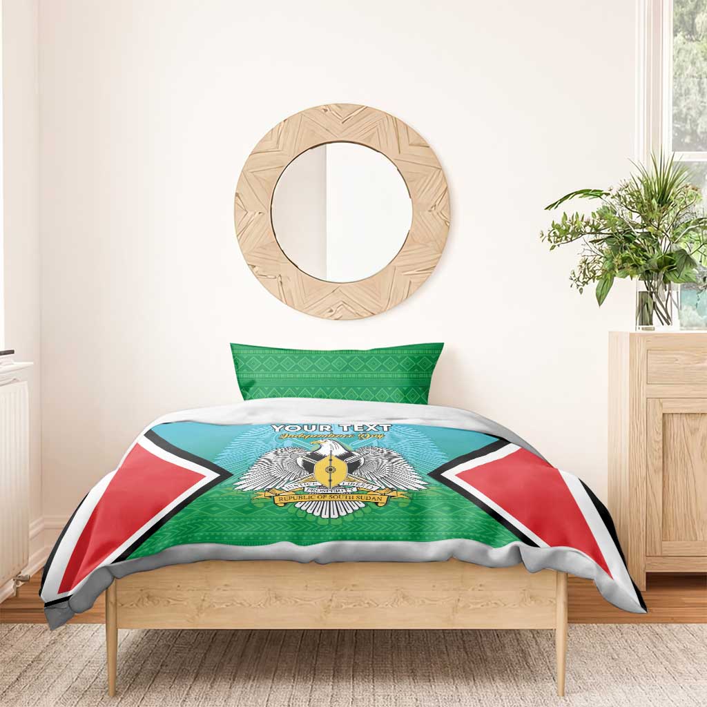 Personalised South Sudan Bedding Set Coat Of Arms - Happy Independence Day LT15