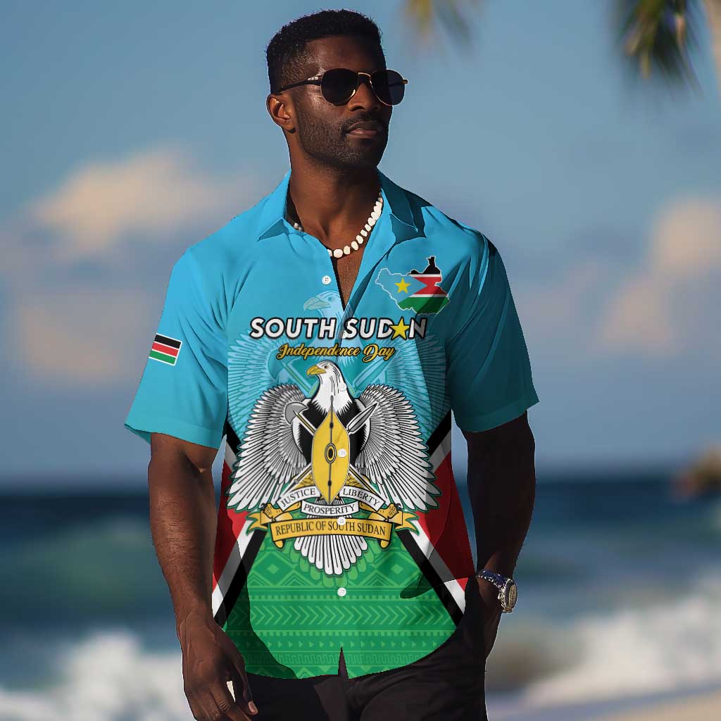 Personalised South Sudan Hawaiian Shirt Coat Of Arms - Happy Independence Day LT15