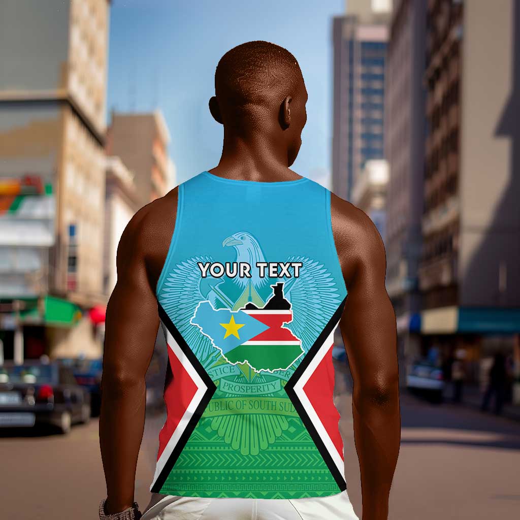 Personalised South Sudan Men Tank Top Coat Of Arms - Happy Independence Day LT15