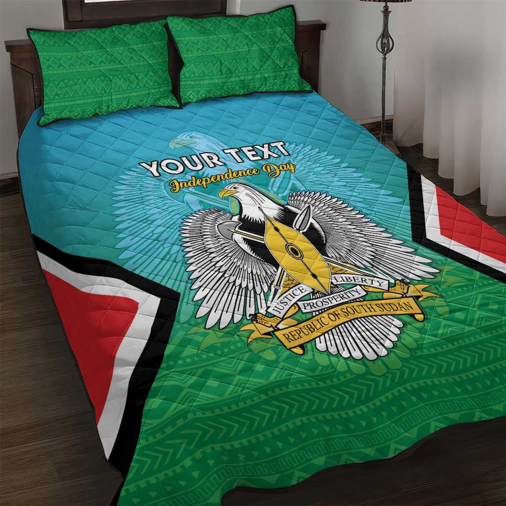 Personalised South Sudan Quilt Bed Set Coat Of Arms - Happy Independence Day LT15