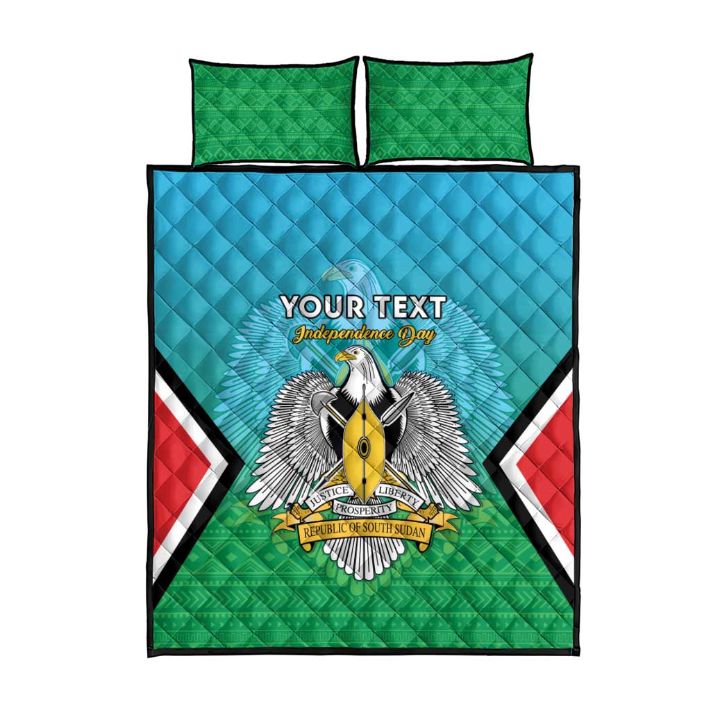Personalised South Sudan Quilt Bed Set Coat Of Arms - Happy Independence Day LT15