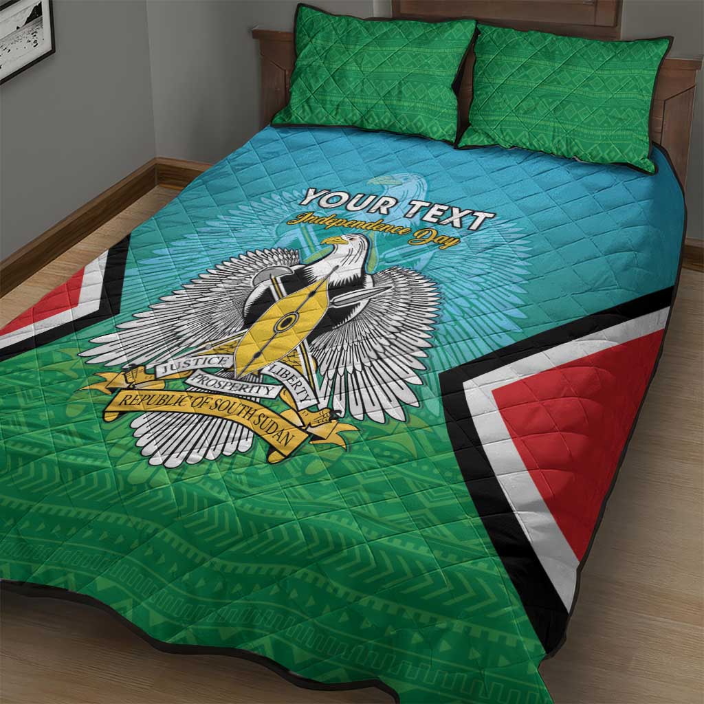 Personalised South Sudan Quilt Bed Set Coat Of Arms - Happy Independence Day LT15