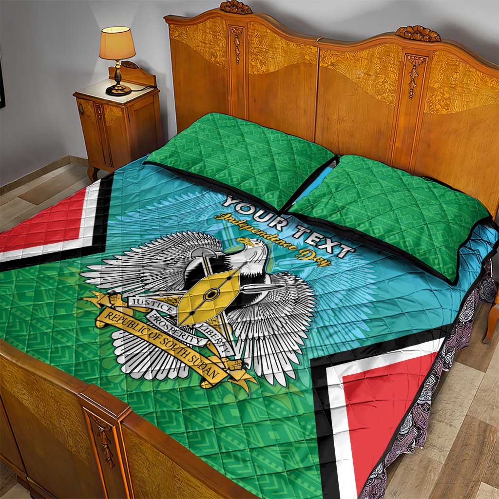 Personalised South Sudan Quilt Bed Set Coat Of Arms - Happy Independence Day LT15
