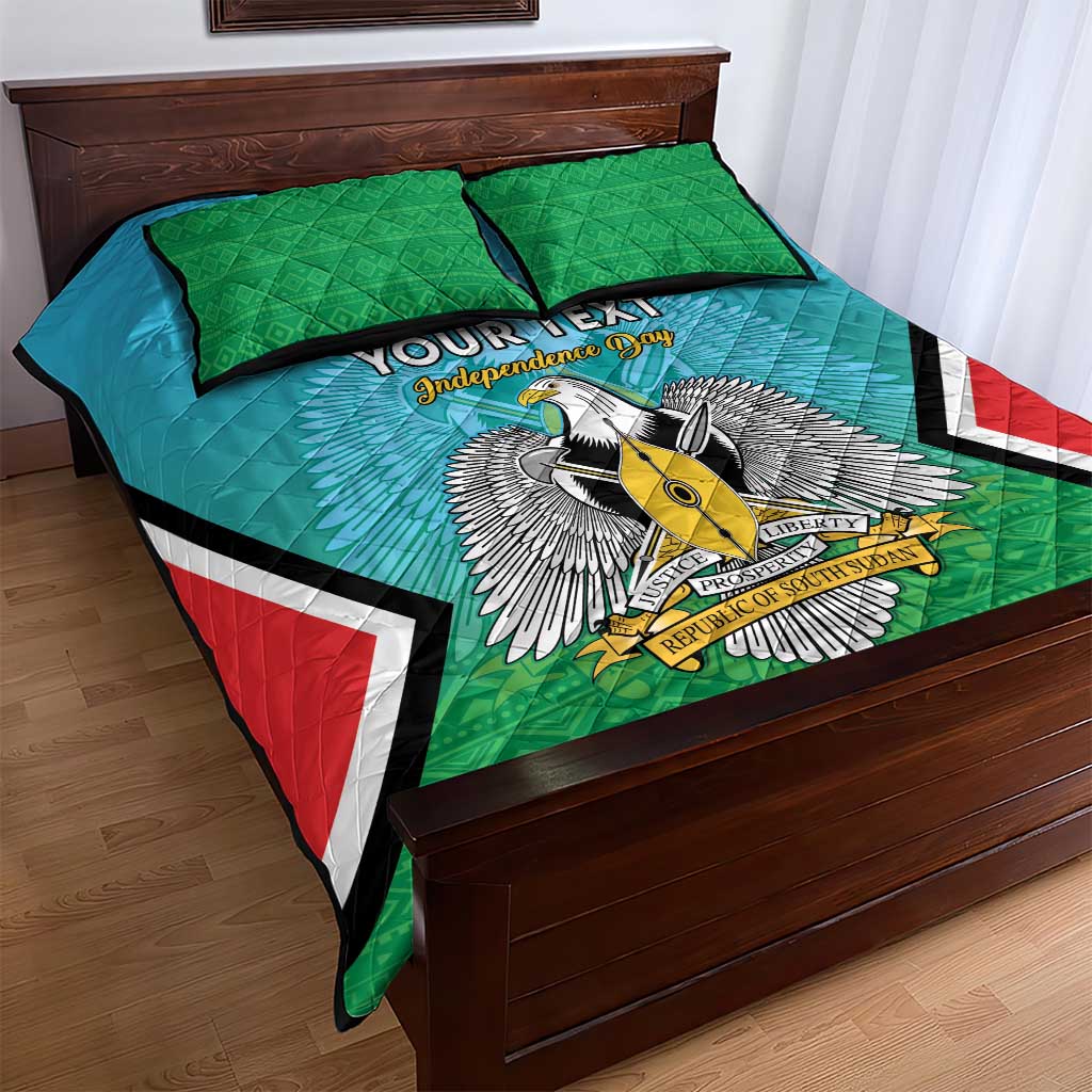 Personalised South Sudan Quilt Bed Set Coat Of Arms - Happy Independence Day LT15