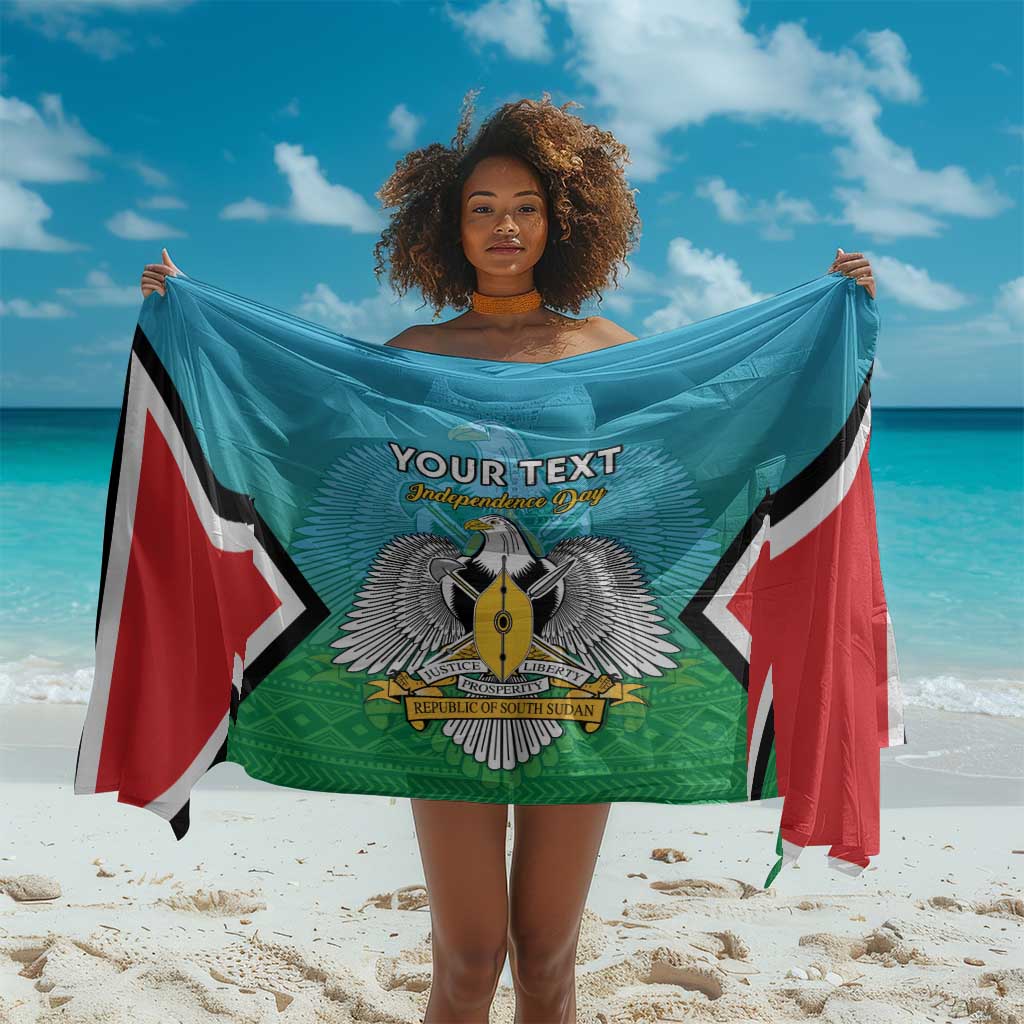 Personalised South Sudan Sarong Coat Of Arms - Happy Independence Day LT15