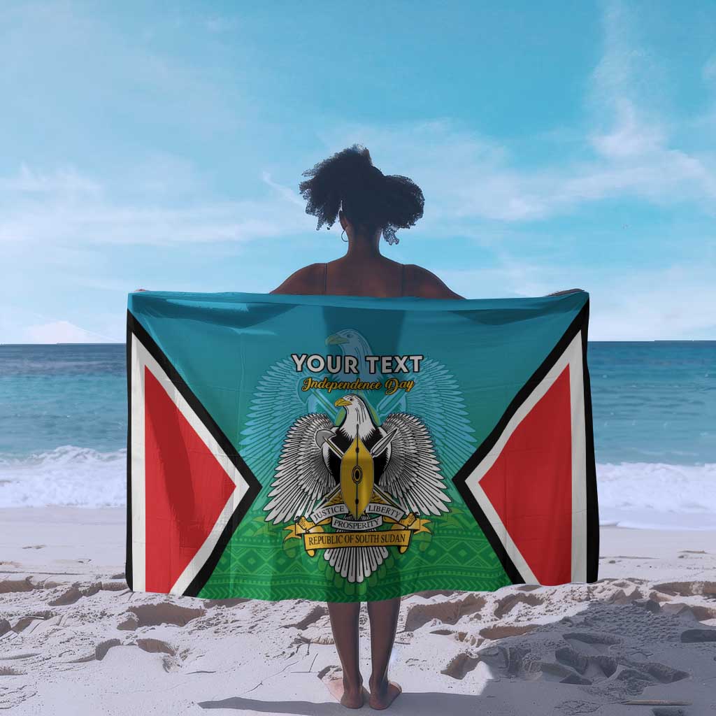 Personalised South Sudan Sarong Coat Of Arms - Happy Independence Day LT15