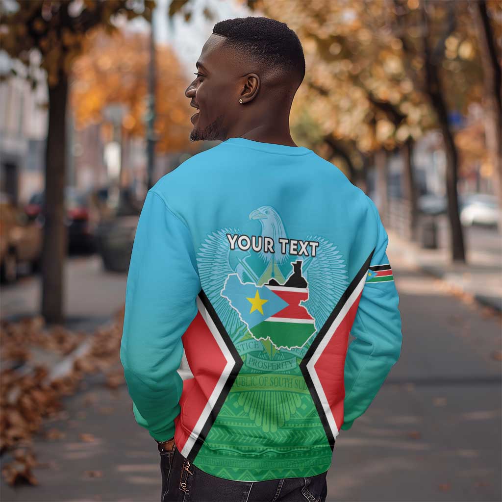 Personalised South Sudan Sweatshirt Coat Of Arms - Happy Independence Day LT15