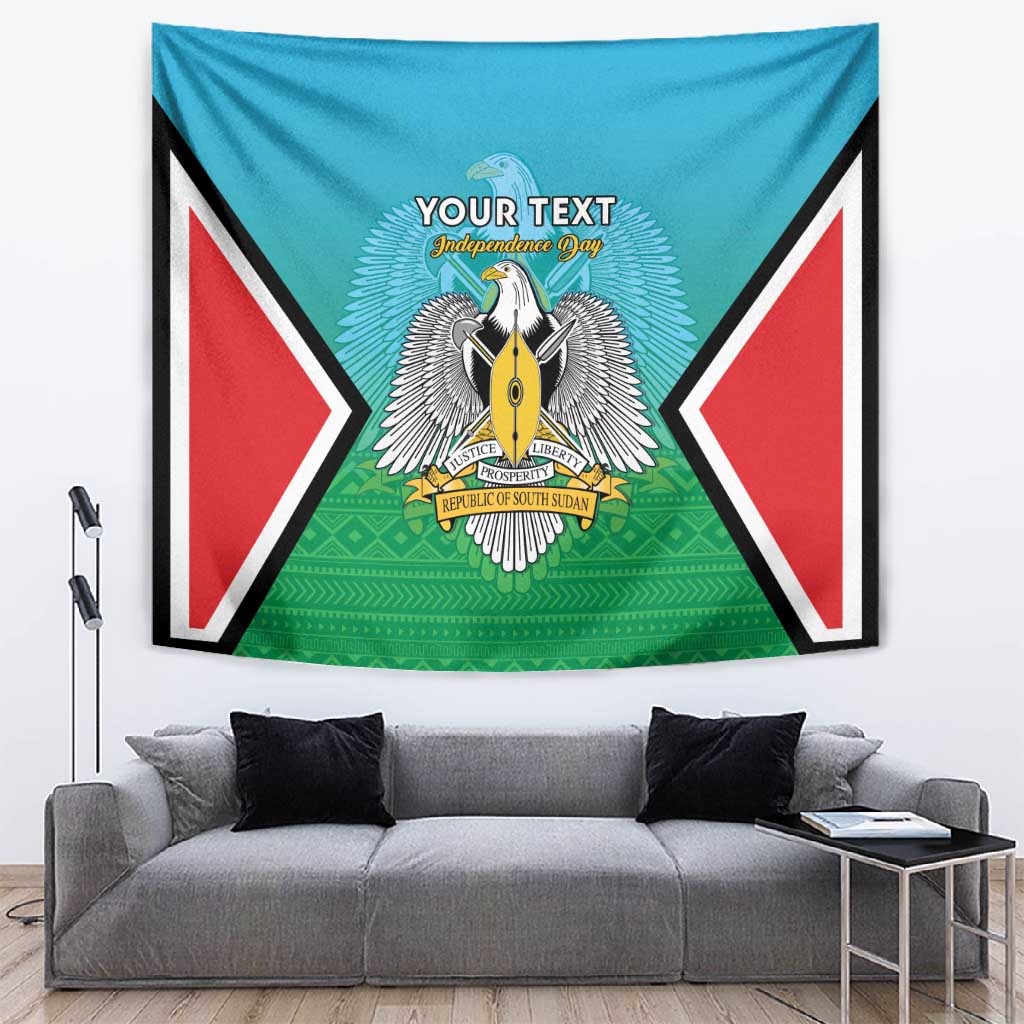 Personalised South Sudan Tapestry Coat Of Arms - Happy Independence Day LT15