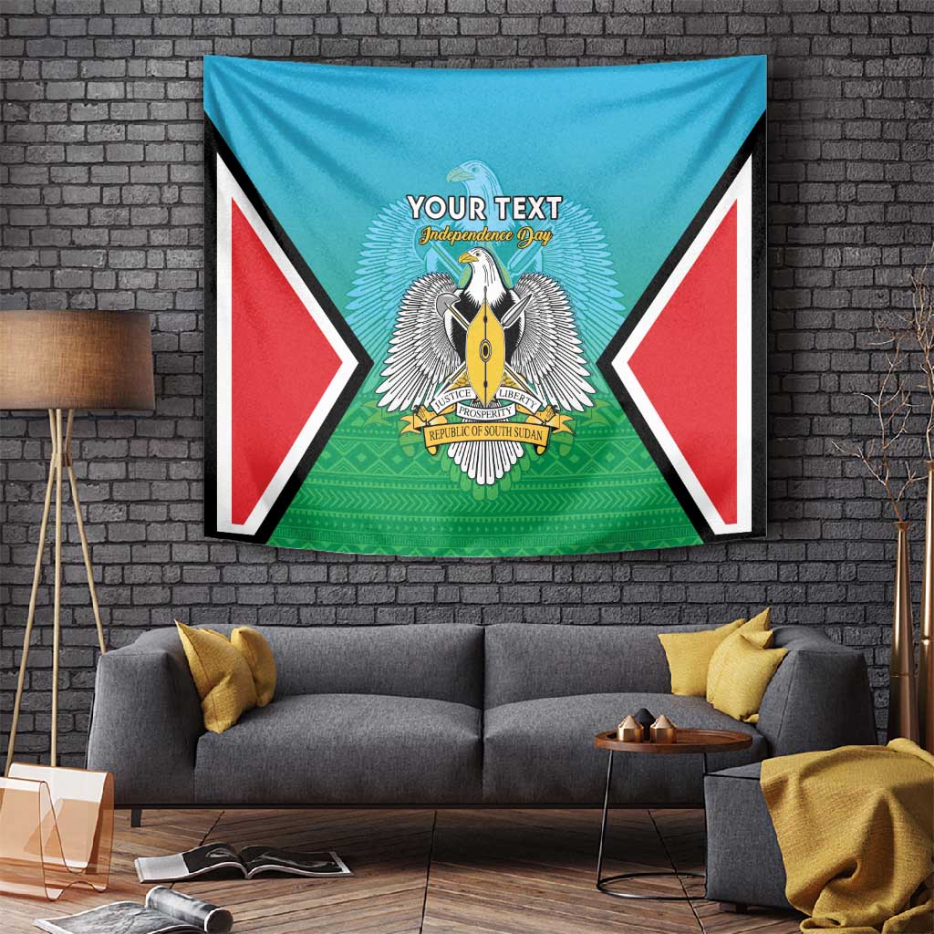Personalised South Sudan Tapestry Coat Of Arms - Happy Independence Day LT15